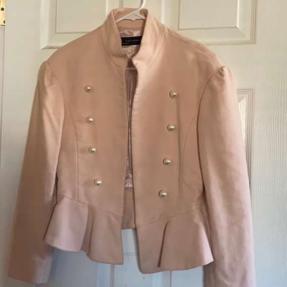Zara Blush Peplum Pearl Jacket - XS - Picture 9 of 11
